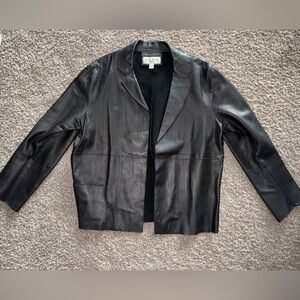 Betty Jackson London Faux Black Leather Women's Jacket